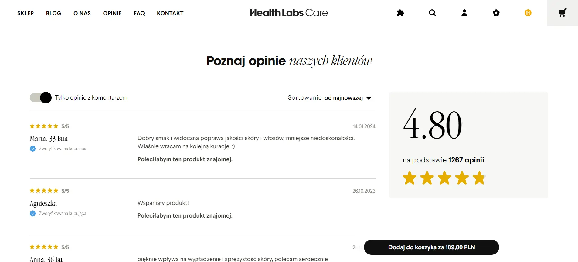 Opinie o zakupach w e-commerce